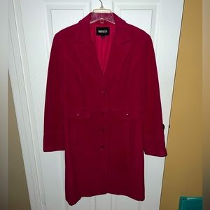 METROSTYLE Double Breasted Pea Coat 16 Gently Used, Lipstick Pink, long length